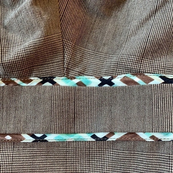 𝅺JENNIFER Reale Design Brown Plaid Tunic Mini Dress Boutique Designer 6 - Picture 15 of 16